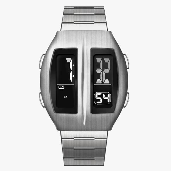 Benly Design Retro Flip Silver With Black White Display Hover